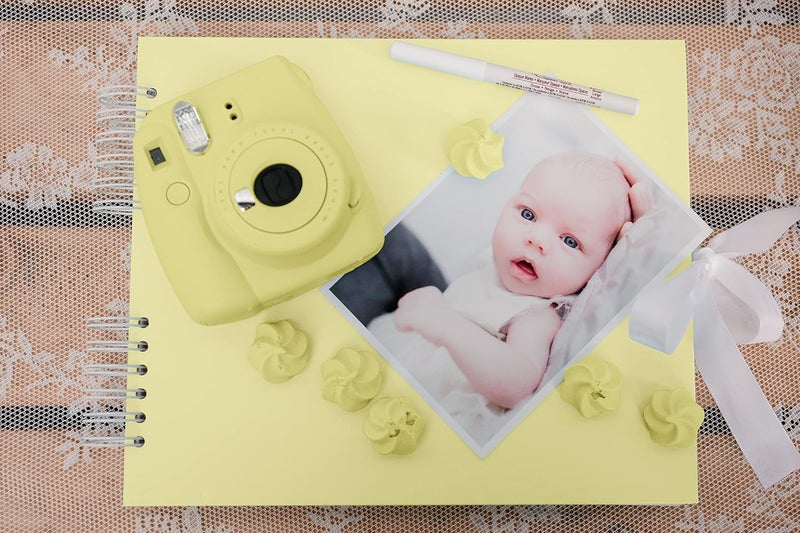 NEVER EVER LAND Scrapbook Album – 12x10 Yellow Scrap Book. Scrapbooking Supplies, Memory Book, Wedding Guest Book, Photo Album, Baby Shower Gifts, Valentines, Engagement Gifts, and Anniversary - Image 3
